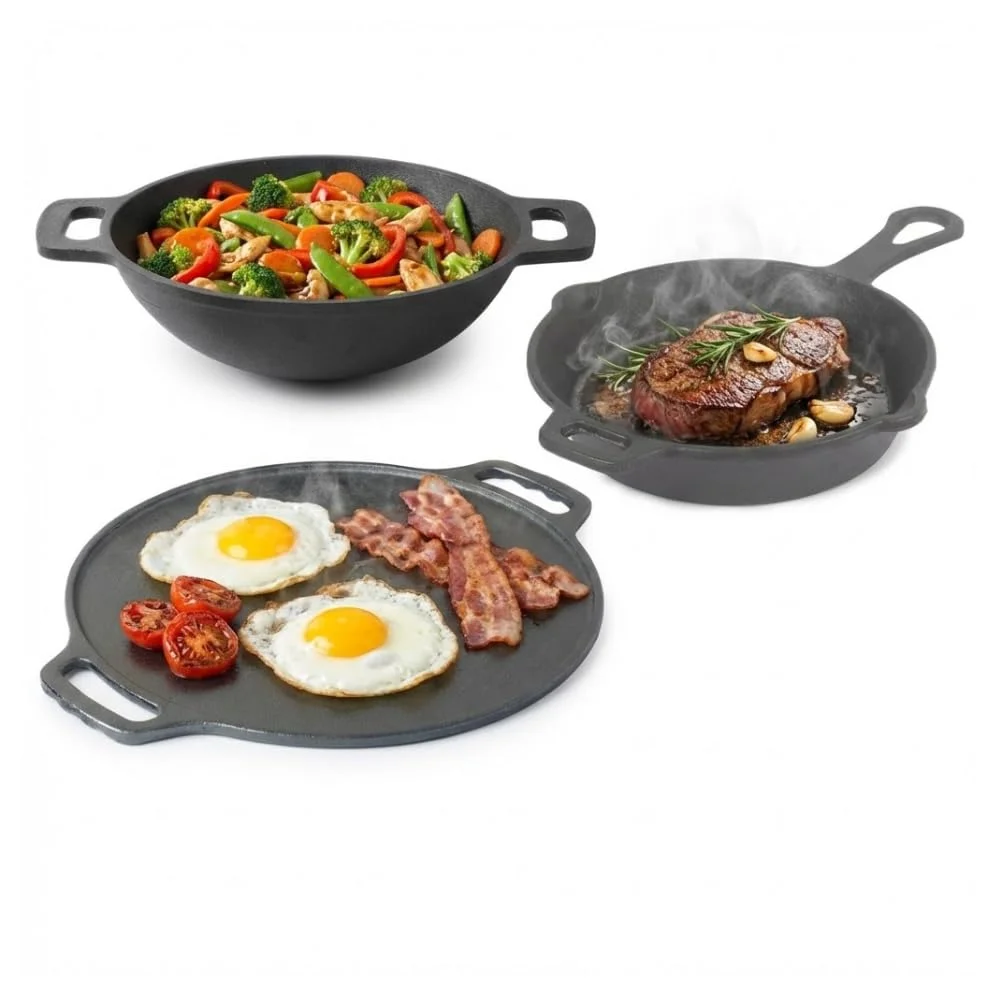 Mummas-LIFE-Cast Iron Kadhai Cookware Set Combo - Complete Kitchen Solution